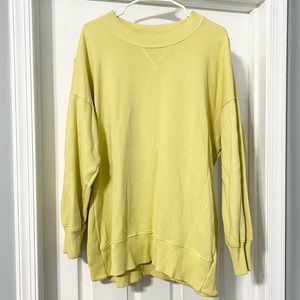 Aerie Oversized Sweatshirt Crewneck Yellow Large